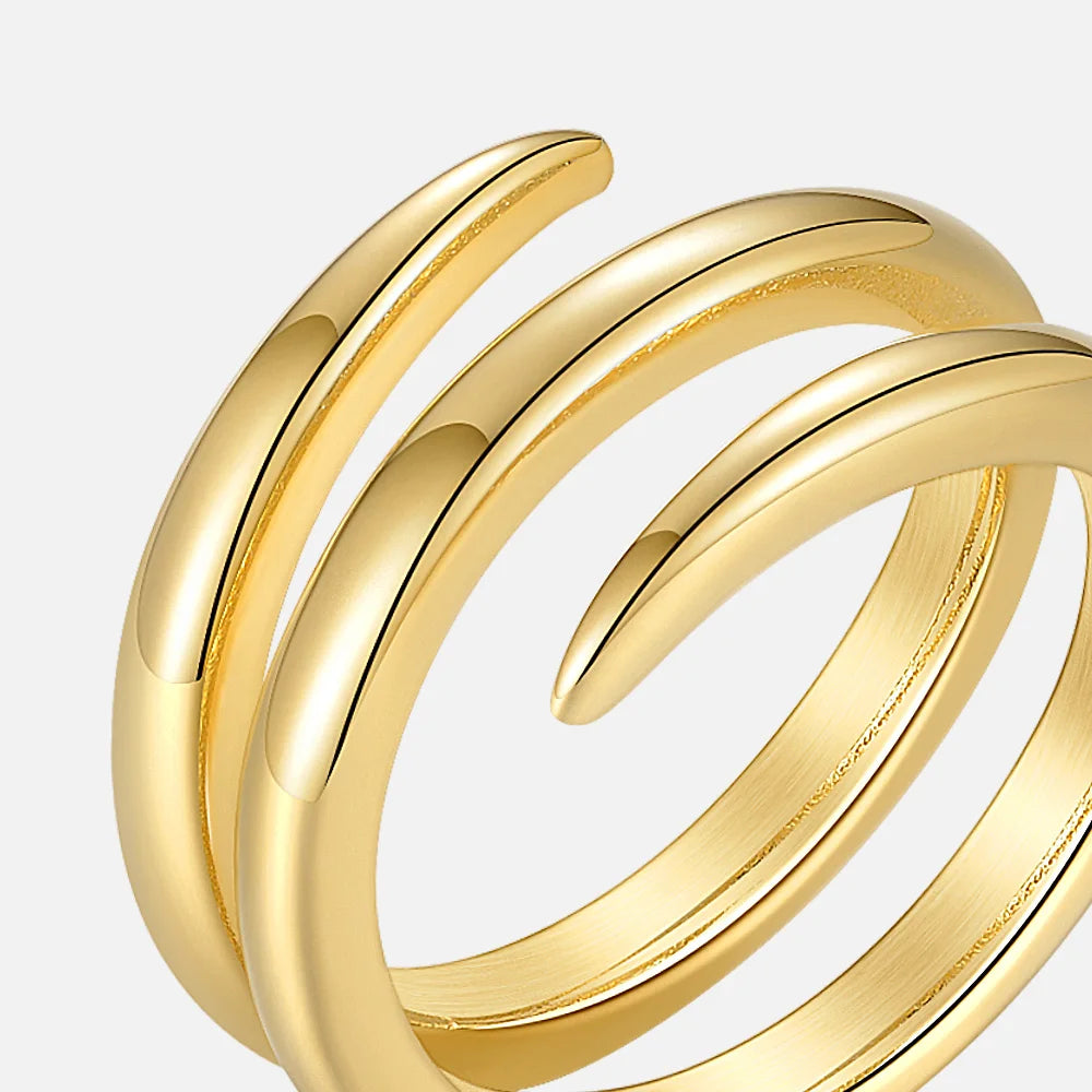 Spiral Line Rings For Women Gold Color Simple Ring Fashion Jewelry Stainless Steel Party