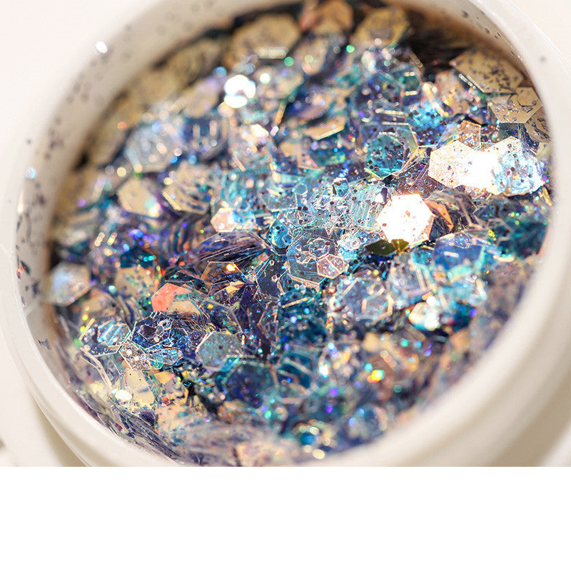 Kristallornament aus stufenweise wechselndem Blitzpulver, gemischt mit Phototherapie