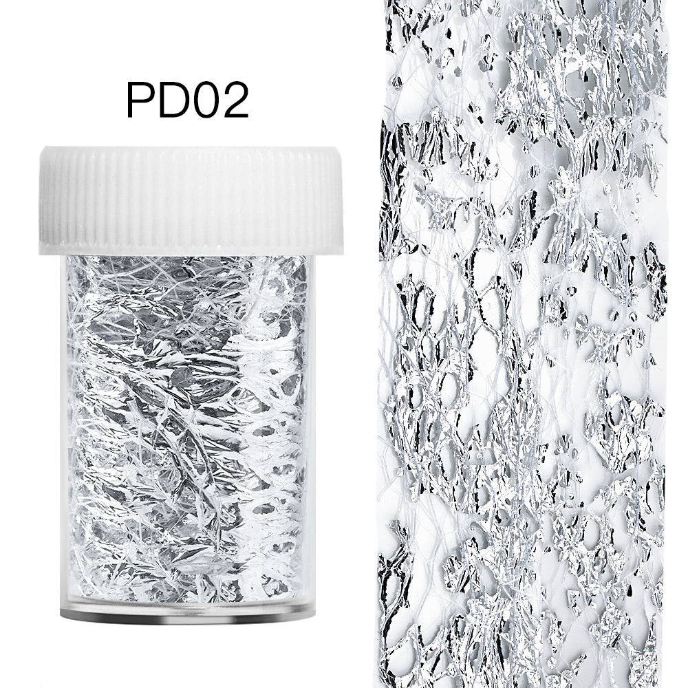 Nagelkunst Goldfolienpapier Sally Mesh Gold- und Silberfoliennetz Goldfaden