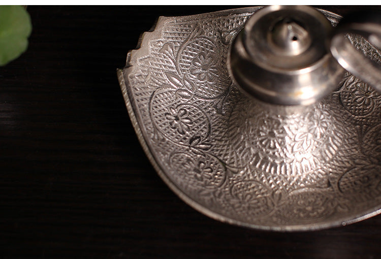 Handgefertigter silberner Schwanen-Räucherstäbchenhalter aus Kupfer mit Duftdiffusor