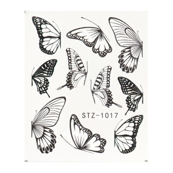 Nagelsticker Retro Aquarell Großer Schmetterling Nagel Wasserzeichen