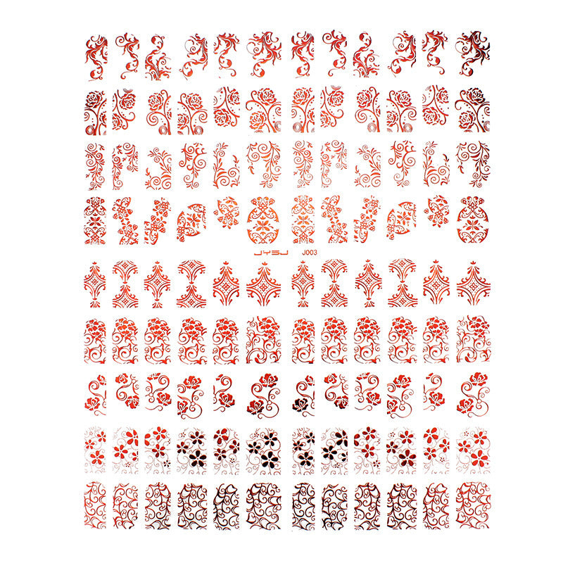 108 heiße Gold- und Silbersticker, 3D-Nagelsticker