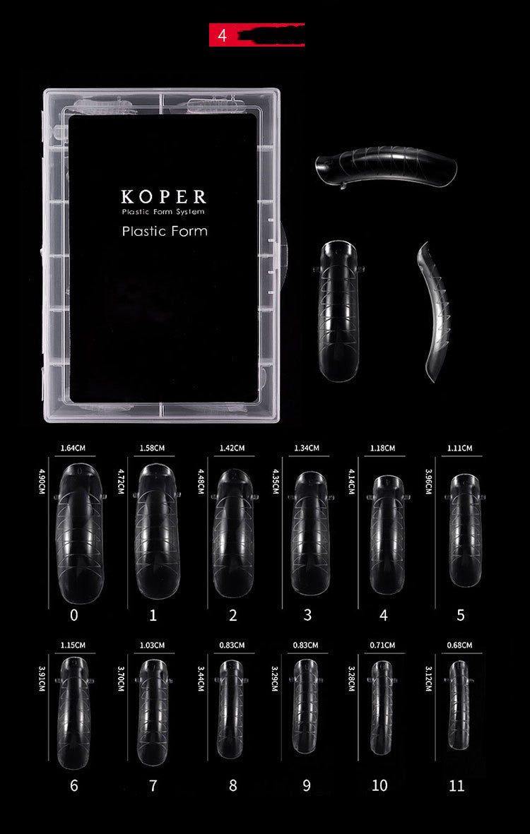 Nagel ohne Papierstütze zur Verlängerung der Kunststoffnagelform