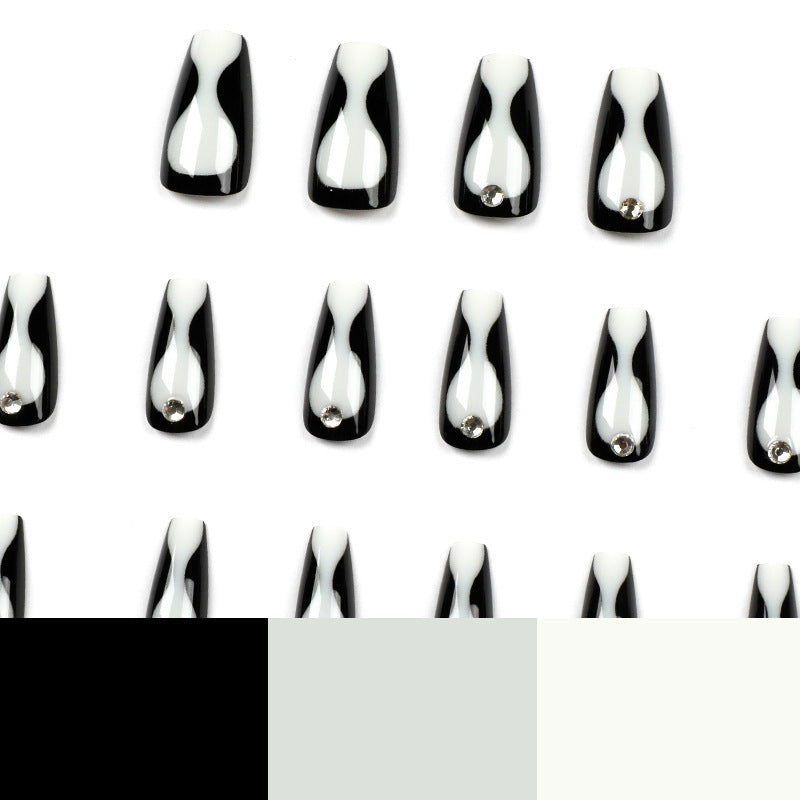 Tragbarer Maniküre-Nagelaufsatz mit schwarzem Strassstein