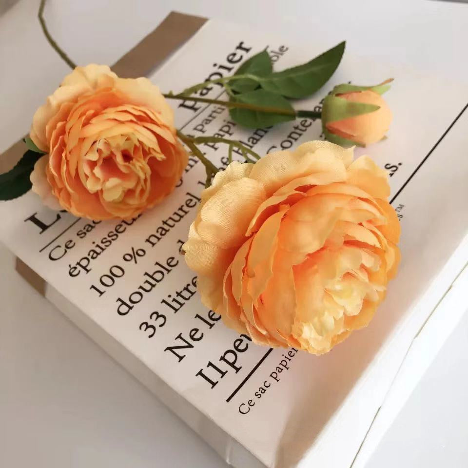 3 head peonies artificial flowers