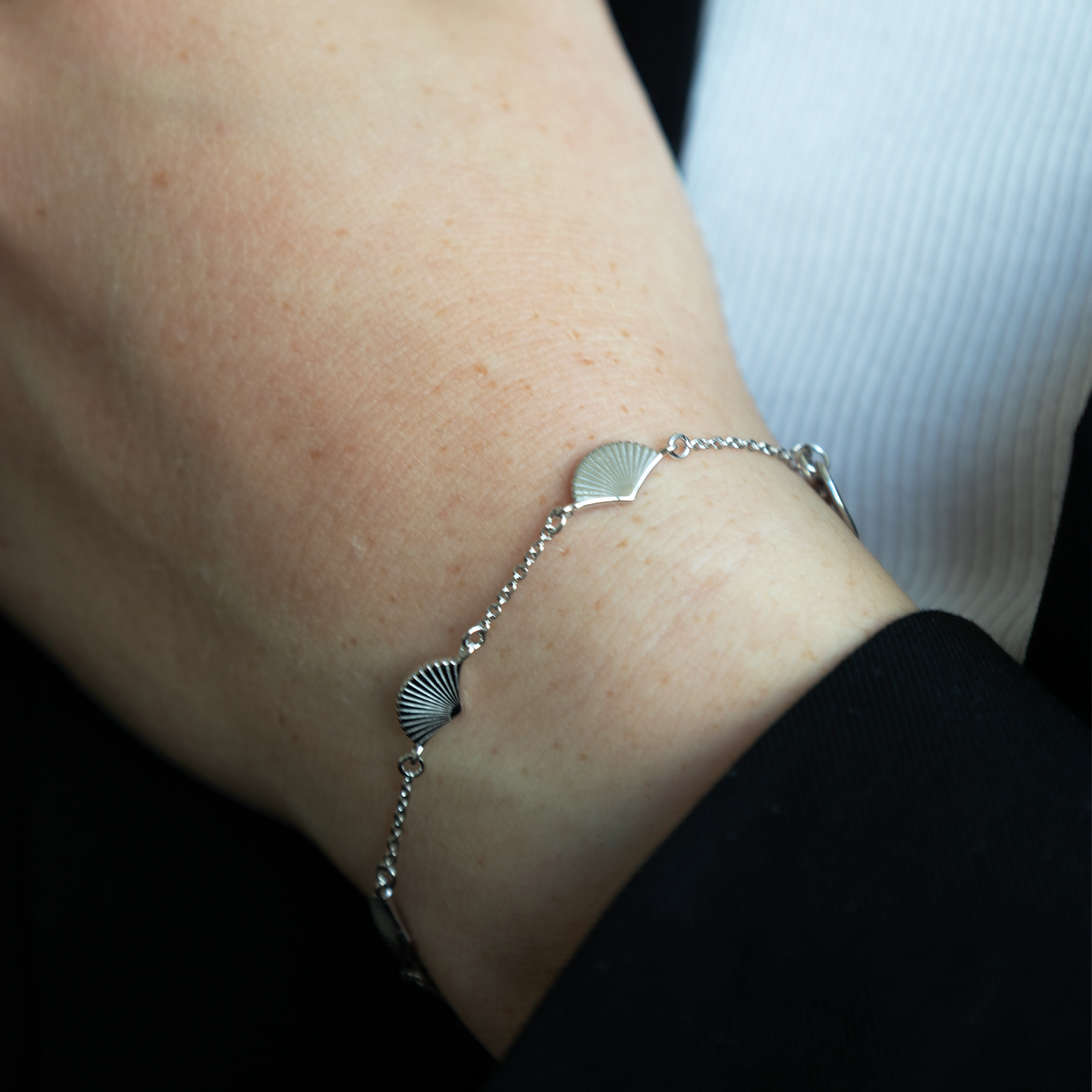 Fan Bracelet - Light brush Sterling Silver