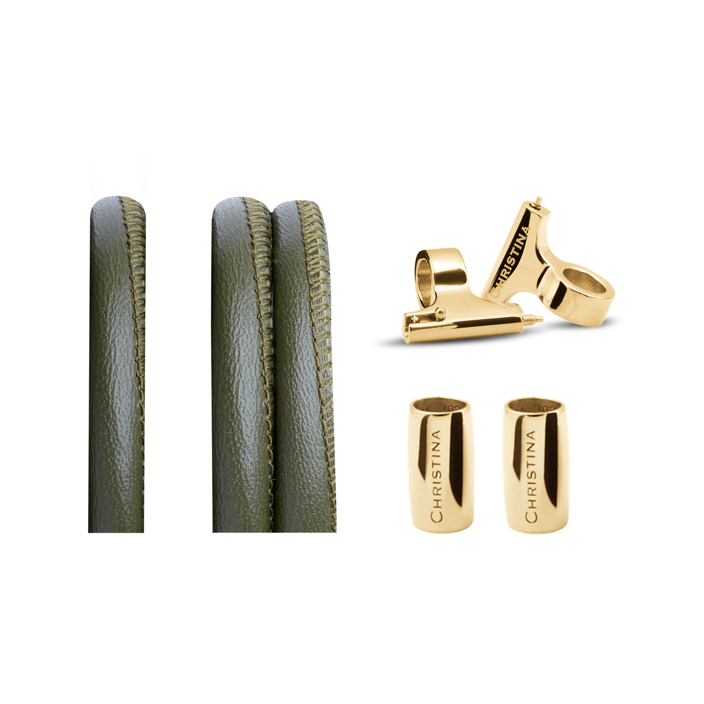 Classic Leather set for Watch - Olive - CHRISTINA