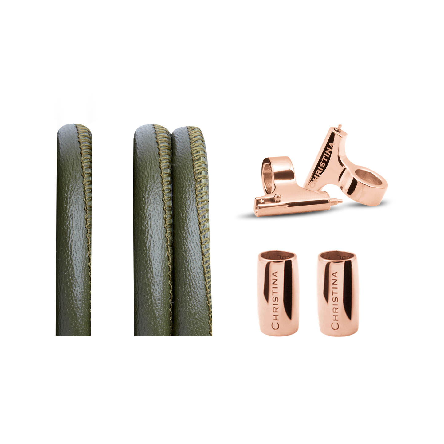 Classic Leather set for Watch - Olive - CHRISTINA