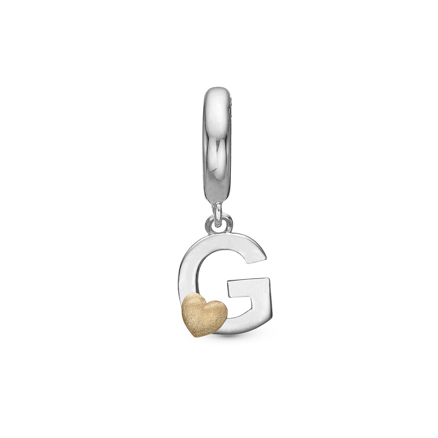 Letter G Drop Earring Charm 6 mm for Bracelet - Polished Bicolor