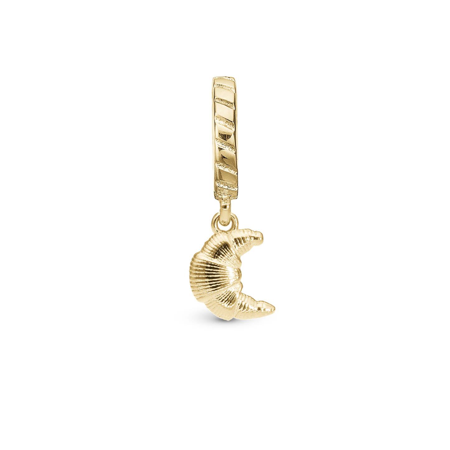 Croissant Drop Earring Charm 6 mm for Bracelet - Polished Gold Plated Sterling Silver