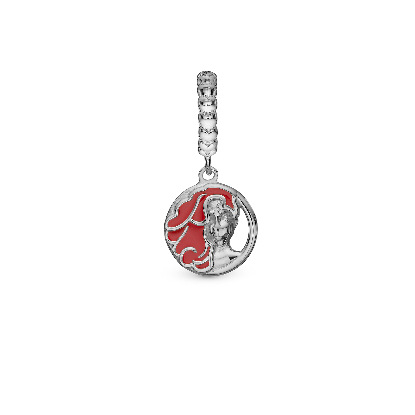 Redt hår - Drop Earring Charm 4 mm for Bracelet - Sterling Silver