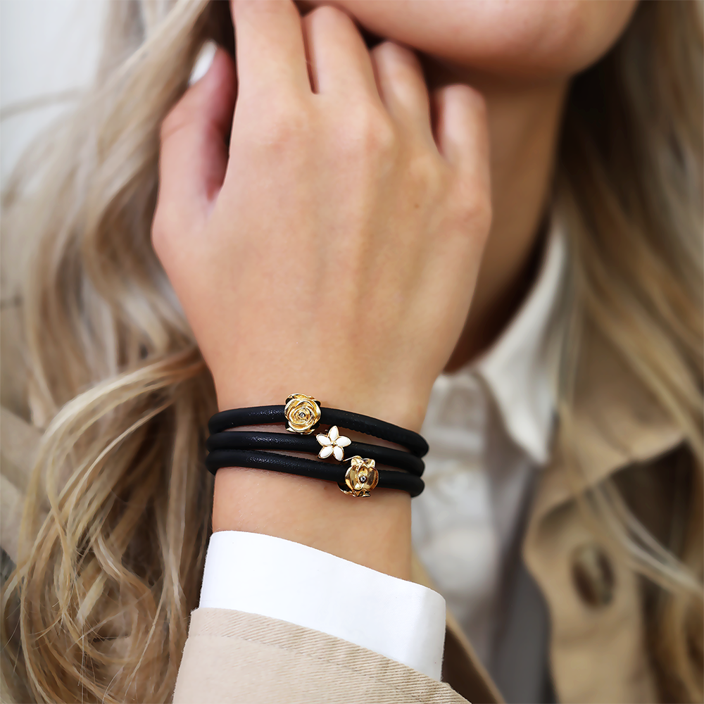 Topaz Rose Charms with sølvBracelet - CHRISTINA