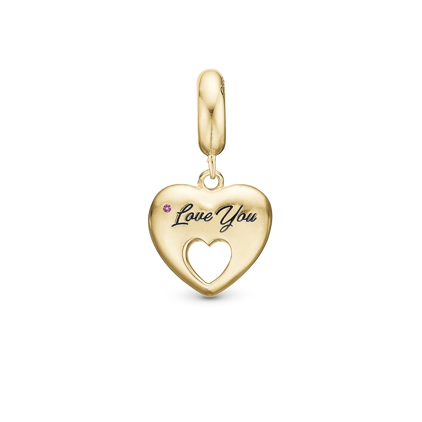 Mother - Dangle Charm 4 mm with Bracelet - Polished Gold-Plated Sterling Silver with 1 Turmalin