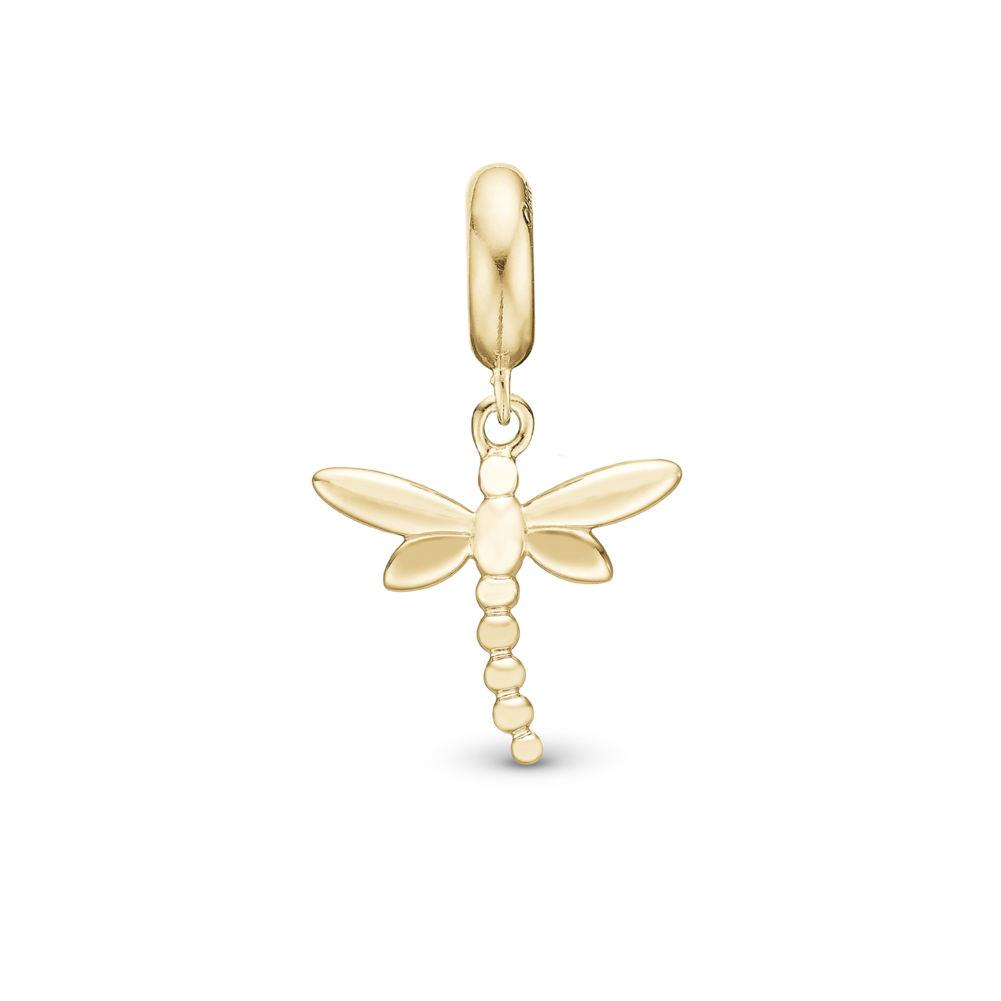 Dragonfly - Drop Earring Charm 4 mm for Bracelet - Gold Plated Sterling Silver