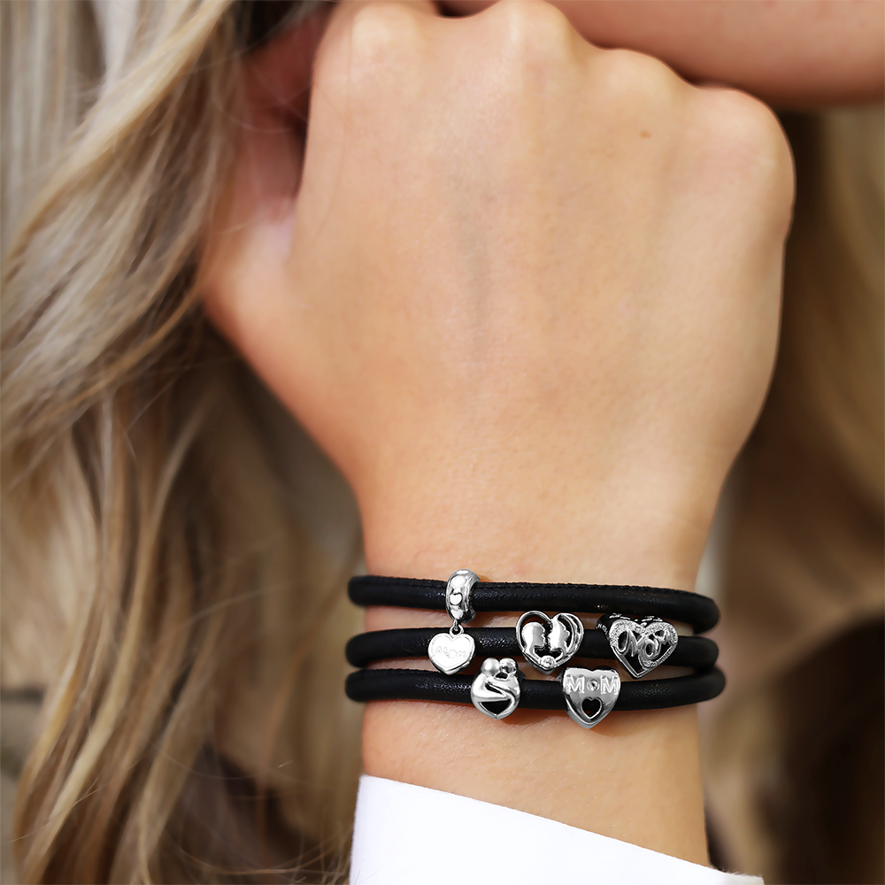 Hugs charm sølv Charms with sølvBracelet - CHRISTINA