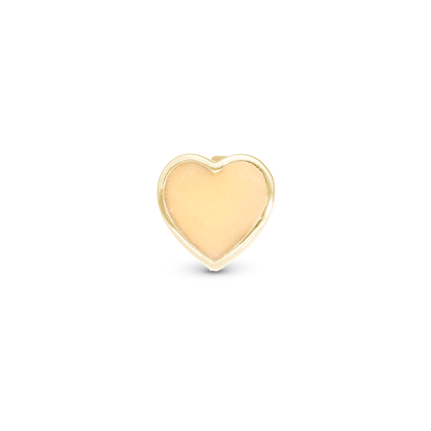 Glow in the dark - Heart Charm 6 mm for Classic Leather Bracelet - Polished Gold Plated Sterling Silver
