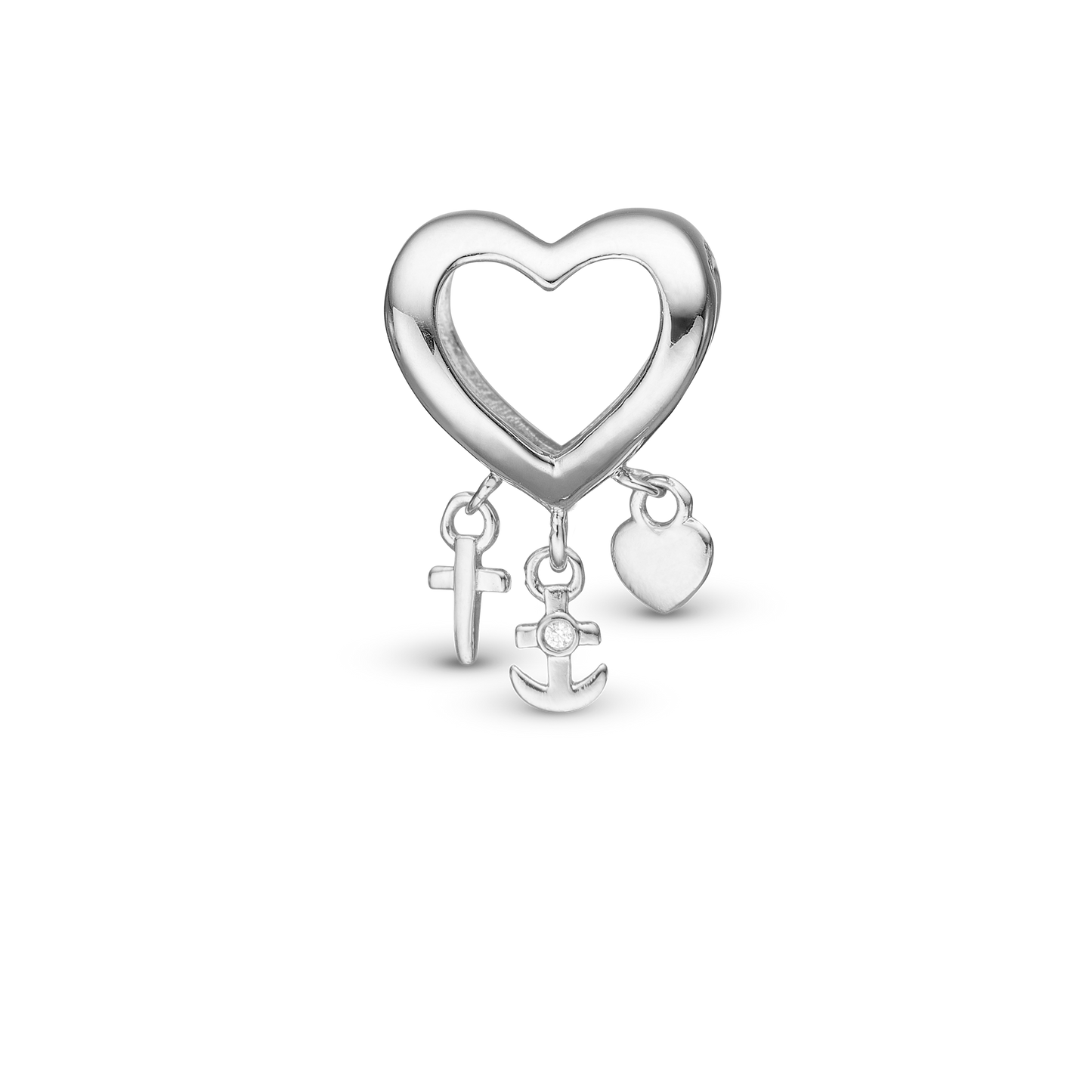 My Faith, Hope & Love Charm 6 mm for Classic Leather Bracelet - Sterling Silver