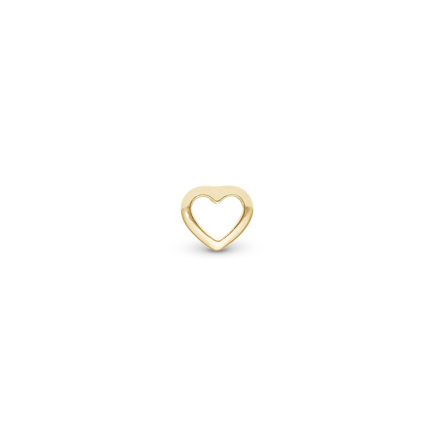 True Heart Simple Earring Stud / Single Stud - Polished Gold Plated Sterling Silver