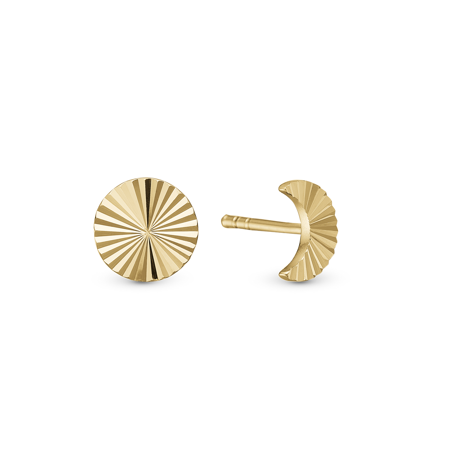 Moons Stud Earrings - Gold Plated Sterling Silver