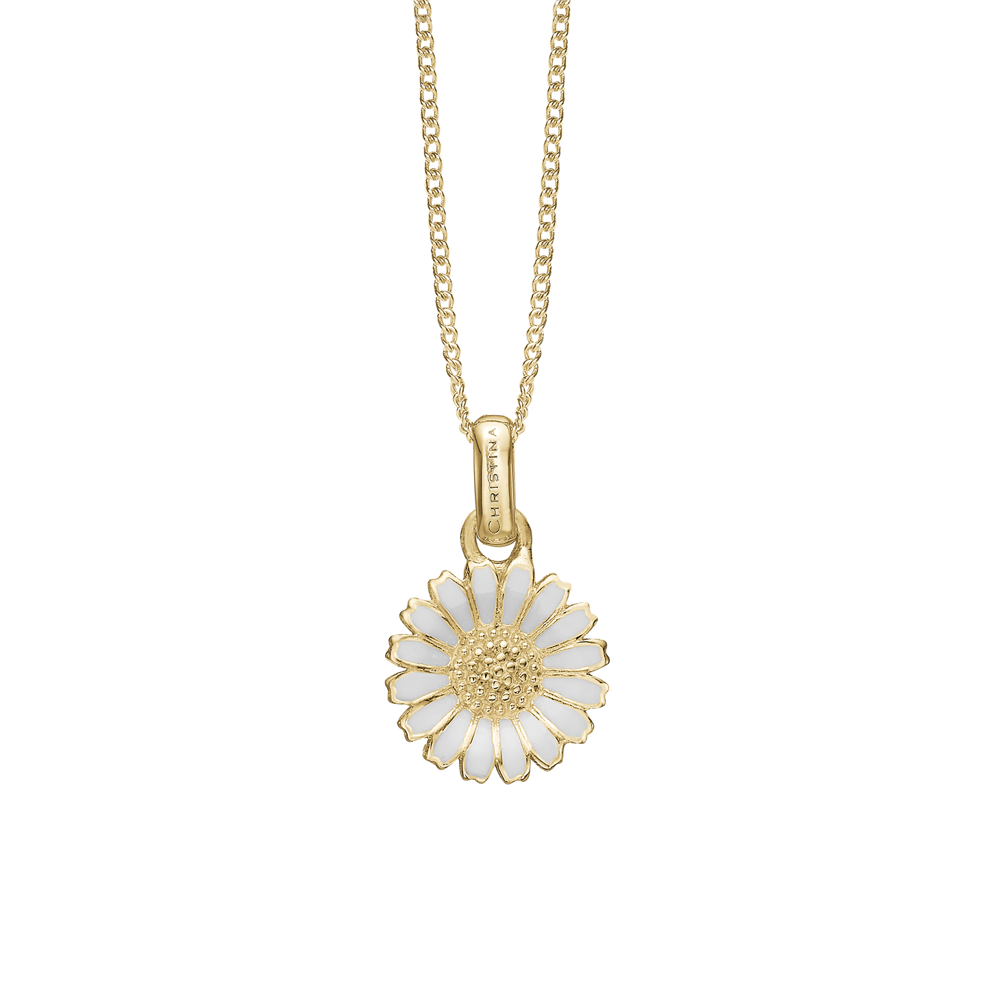 Marguerite Ø 8mm Earring Pendant - Gold Plated Sterling Silver