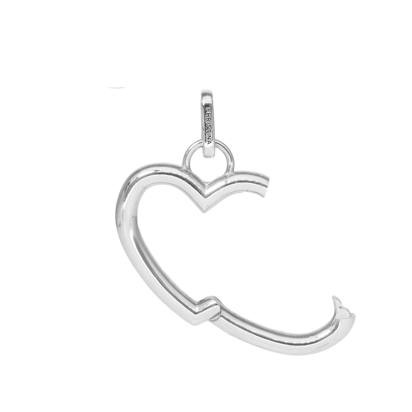 Collectors Heart Earring Pendant - Polished Sterling Silver