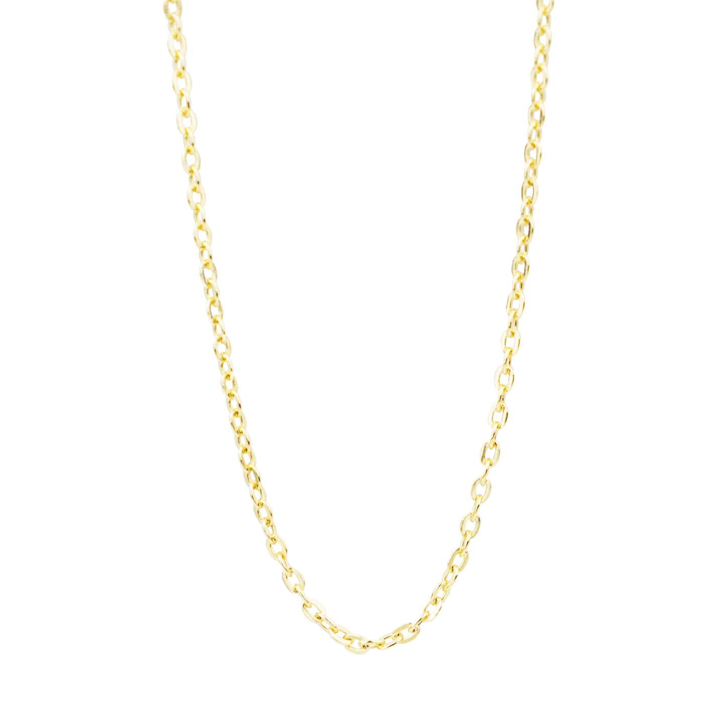 Necklace 40+15 cm - Polished Gold Plated Sterling Silver