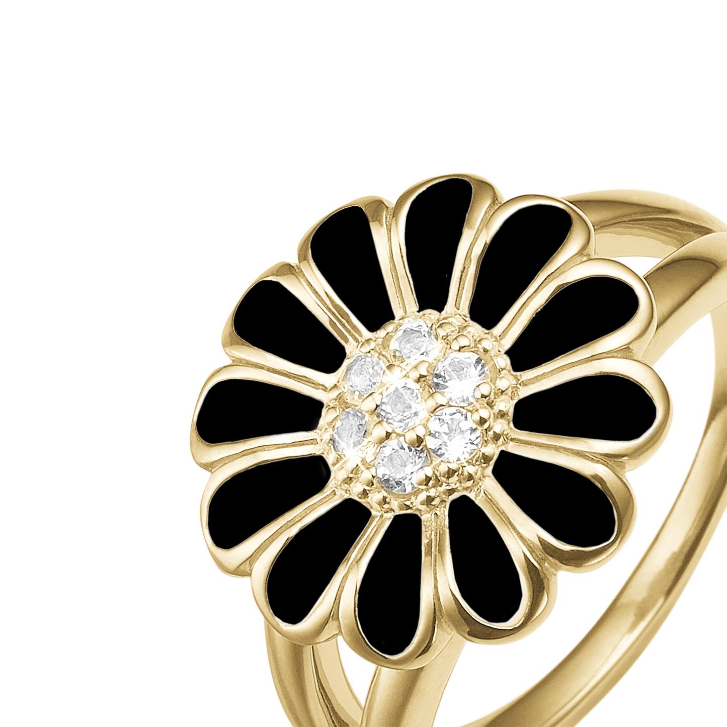 Topaz Big Black Marguerite Ringe - CHRISTINA