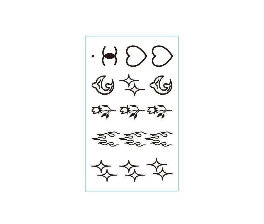 Dunkelrosa Liebe Clown Finger Quadrat Tattoo Aufkleber