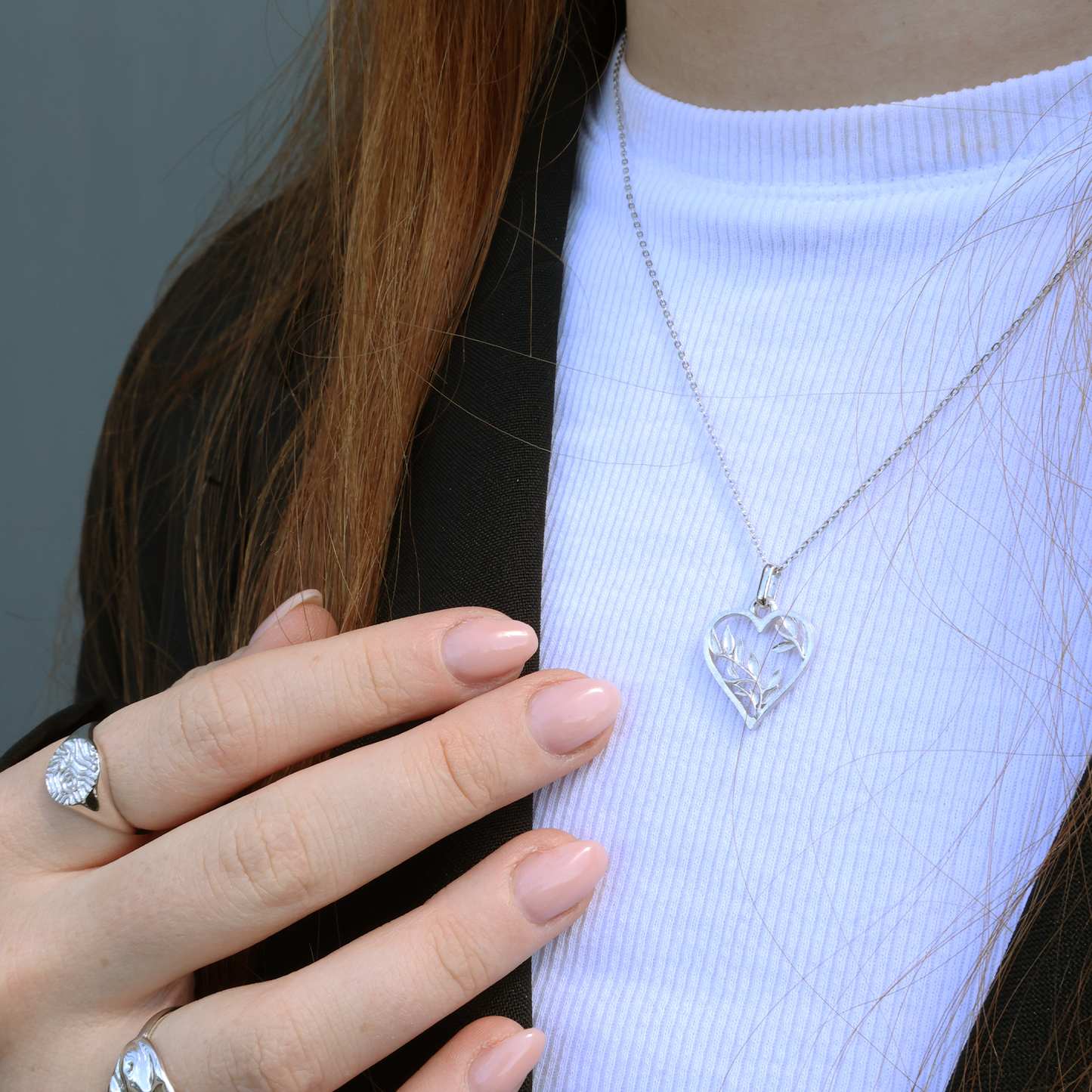 NatWatche Love Earring Pendant - Satin Sterling Silver