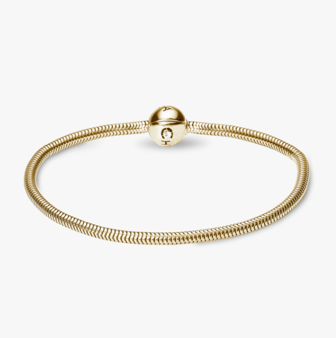 Charms Bracelet in Gold Plated - 4 mm