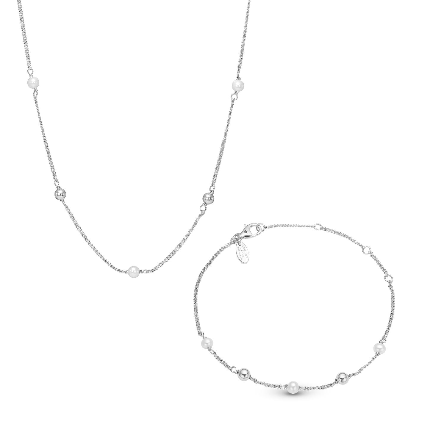 Fresh Water Pearls sæt, Silver