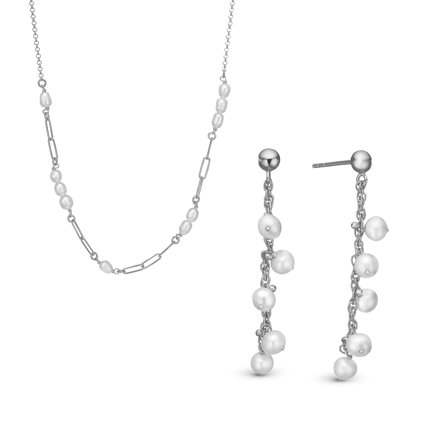 Pearl Chain Elegance sæt, Silver