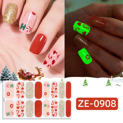 Neue leuchtende Weihnachts-Nagelapplikationen-Nagelsticker