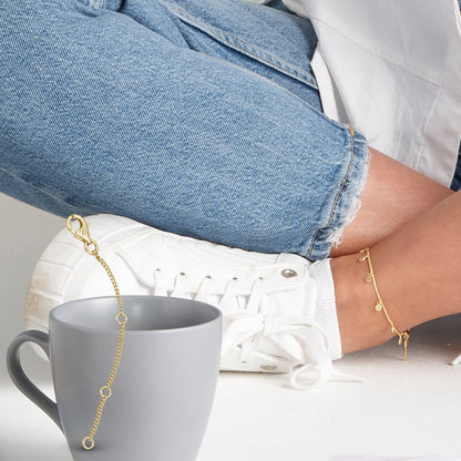 Forlænger for Bracelet/Ankle/Necklace Bracelet - Polished Gold Plated Sterling Silver