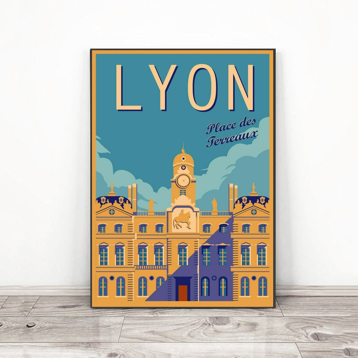 Lyon Kunst Wandposter Vintage-Reisen durch Frankreich