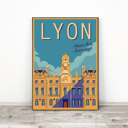 Lyon Kunst Wandposter Vintage-Reisen durch Frankreich