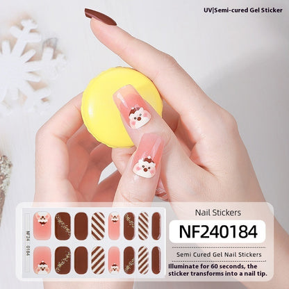 Semi-cured New Christmas Gel Nail Stickers