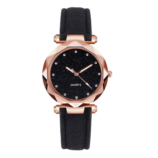 Ladies fashion Korean Rhinestone Rose Gold Quartz Watch Female