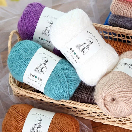 Handgestricktes Schalgarn, Knäuel aus 4 Strängen grober australischer Wolle, DIY-Garn