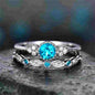 2Pcs/Set Luxury Green Blue Stone Crystal Rings For Women Sliver Color Wedding Engagement Rings Jewelry Dropship bagues pour