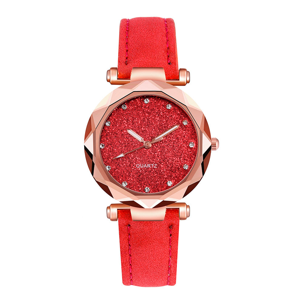 Ladies fashion Korean Rhinestone Rose Gold Quartz Watch Female