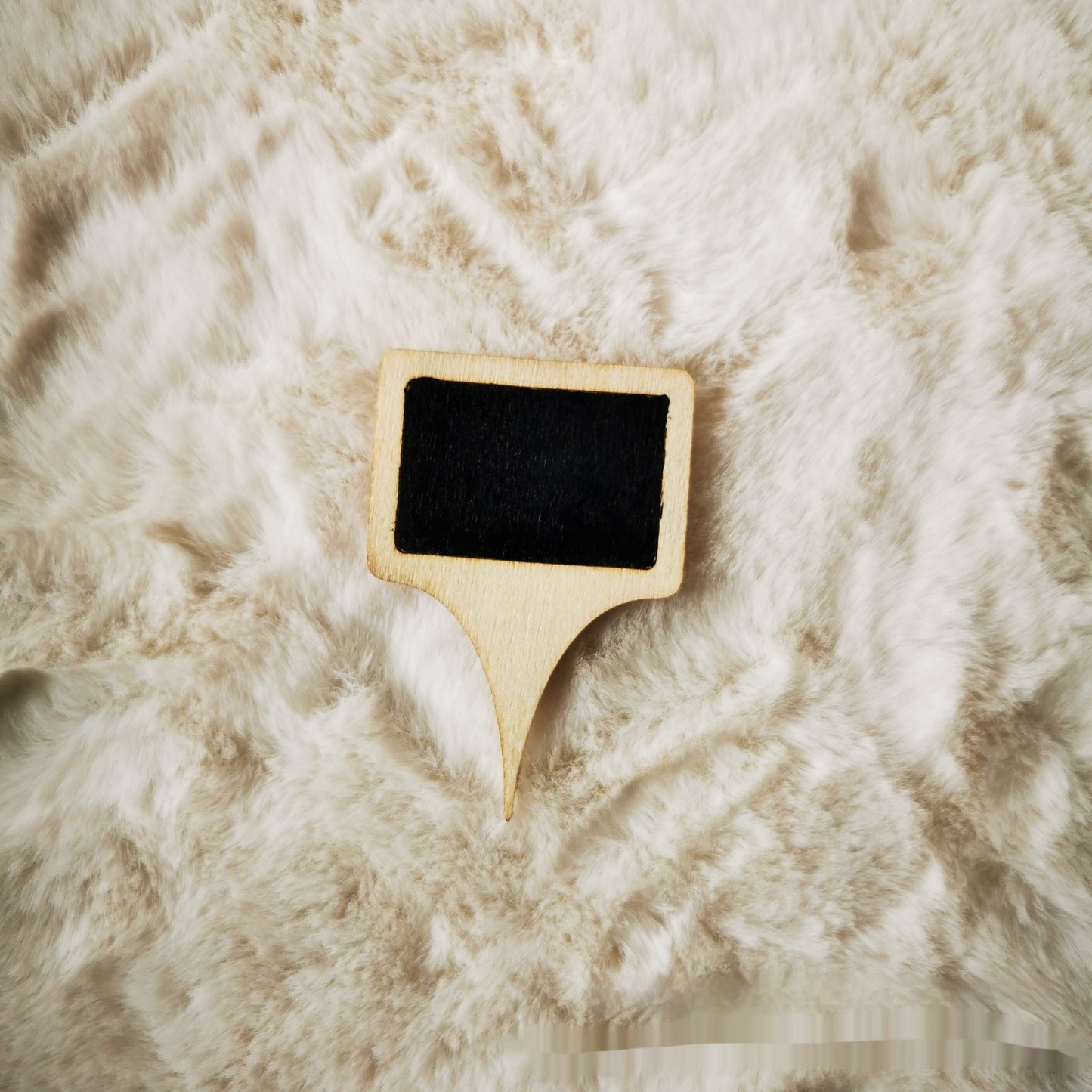 Kleines kleines Holzbrett-Kuchen-Etikett, Käse-Preisschild-Quadrat-Holzstück-Einsatz