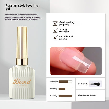 Herstellung eines Nagellackklebers durch Verschmieren von Grundierung und Versiegelungsschicht