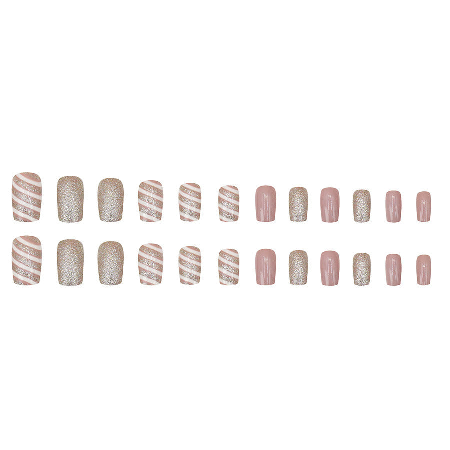 Elegant Champagne Light White Noble Twill Manicure