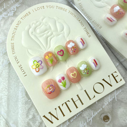 Handgefertigte künstliche Fingernägel, abnehmbare Nagelflicken