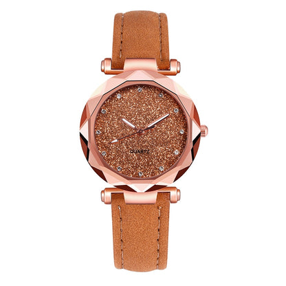 Ladies fashion Korean Rhinestone Rose Gold Quartz Watch Female
