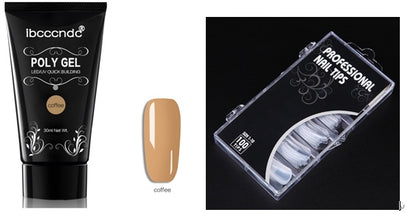 Schmerzfreie und schnelle Verlängerung durch Kristallkleber. 100 Stück in einer Box mit Kristall-Nagelmodellage.