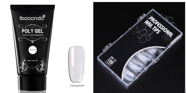 Schmerzfreie und schnelle Verlängerung durch Kristallkleber. 100 Stück in einer Box mit Kristall-Nagelmodellage.