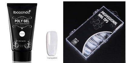 Schmerzfreie und schnelle Verlängerung durch Kristallkleber. 100 Stück in einer Box mit Kristall-Nagelmodellage.