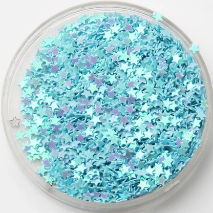 3 mm großer Nagelflicken mit fünfzackigem Stern und Pailletten